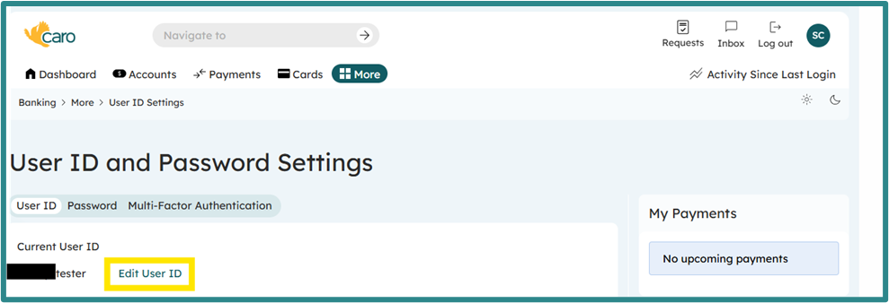 Change User ID in Online Banking – Caro Federal Credit Union
